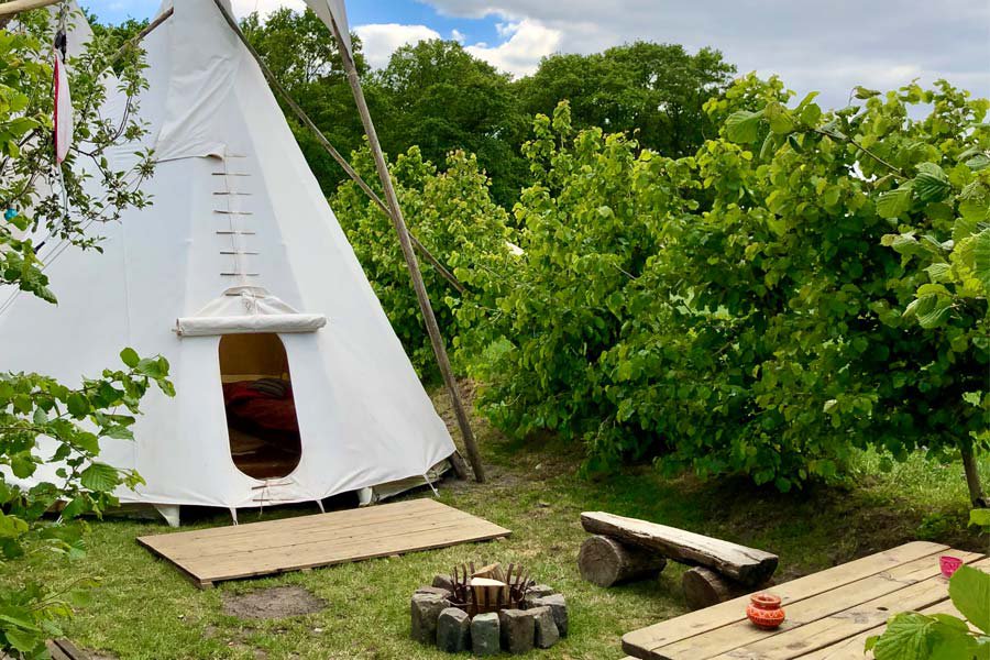 Onderling verbinden lezing plug Slapen in een Tipi